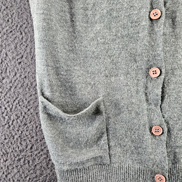 Halston Womens Sweater Gray Size Medium Acrylic/Wool Blend Button Down Pockets - Picture 10 of 12